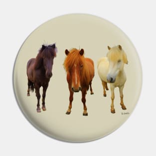 Three Icelandic horses Pin
