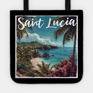 Saint Lucia (White Lettering) Tote