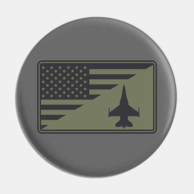 F-16 Viper US Flag (subdued) Pin by TCP