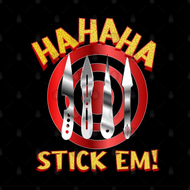 HA HA HA STICKEM! - Tree Stump Target Axe and Knife throwing by geodesyn