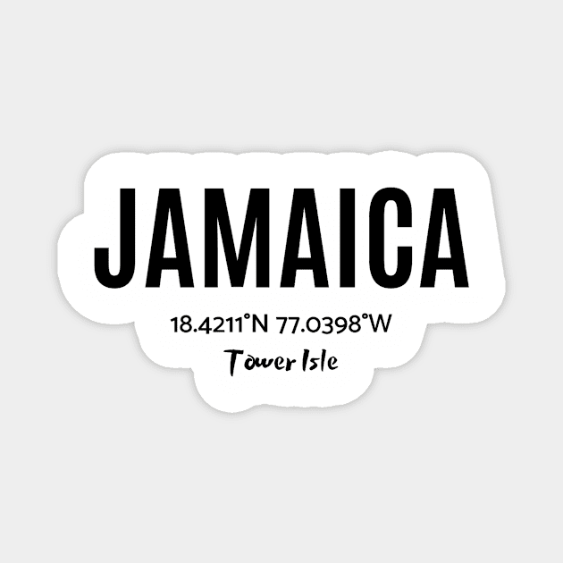 Jamaica Tower Isle w/Coordinates Magnet by DAPFpod