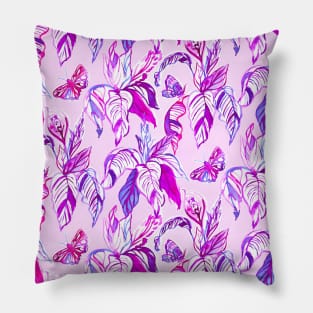 Pink Butterfly Garden Pillow