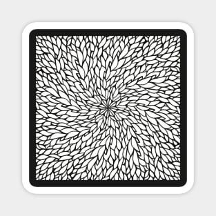 Black and White Petal Cyclone Magnet