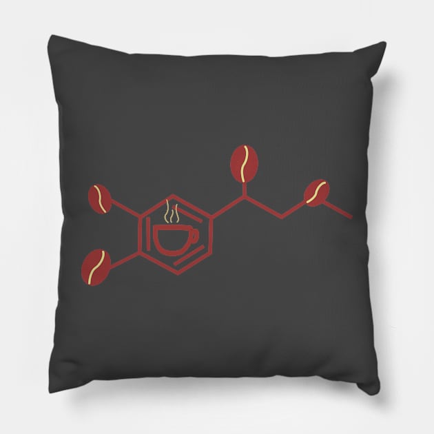 adrenaline molecule and coffee grains Pillow by nv-arty