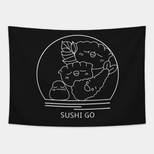 Sushi Go Minimalist Line Drawing - Board Game Inspired Graphic - Tabletop Gaming  - BGG Tapestry