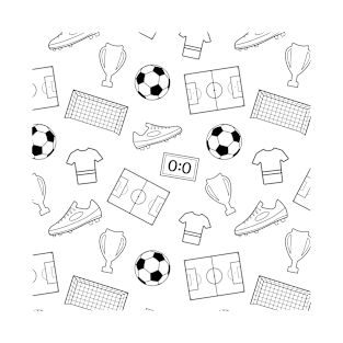 Plain Soccer Theme Pattern T-Shirt