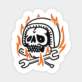 Skull Biker Fire Magnet