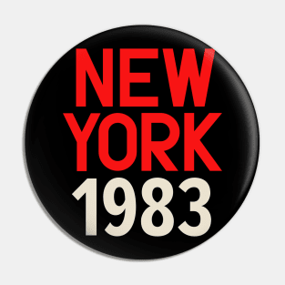 Iconic New York Birth Year Series: Timeless Typography - New York 1983 Pin