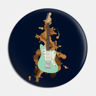 Offset Style Electric Guitar Surf Green Color Pin