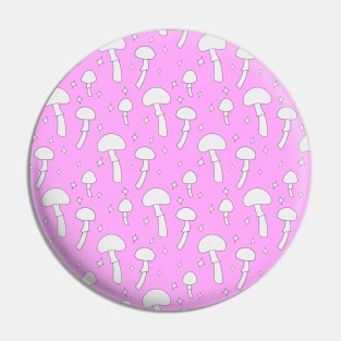 Mushroom Pattern Pastel Purple Pink Pin