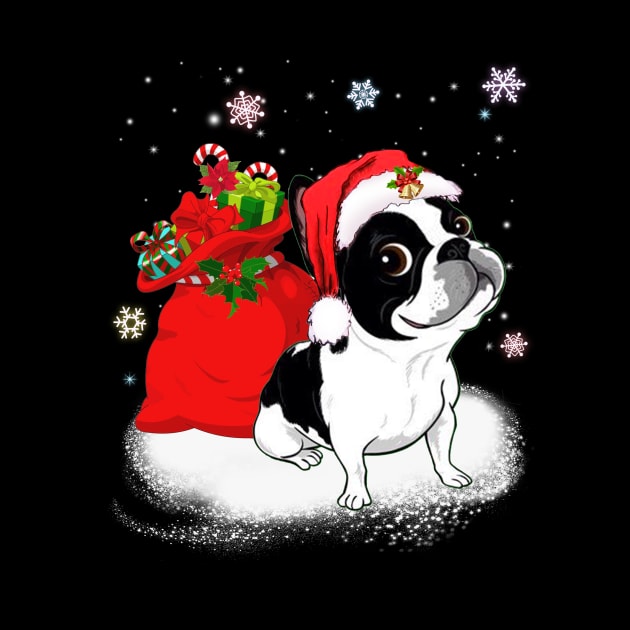 Christmas Santa Boston Terrier by TeeAbe