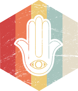 Retro 70s Hamsa Symbol Magnet