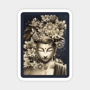 Buddha flowers meditation Magnet
