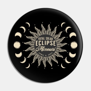 Total Solar Eclipse Missouri USA April 2024 Pin