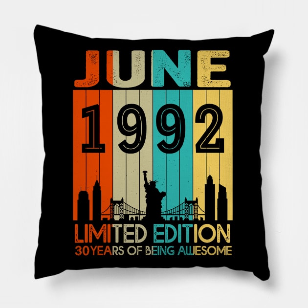 Vintage June 1992 Limited Edition 30 Years Of Being Awesome Pillow by sueannharley12