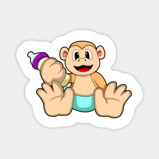 Baby Monkey with Bottle Magnet