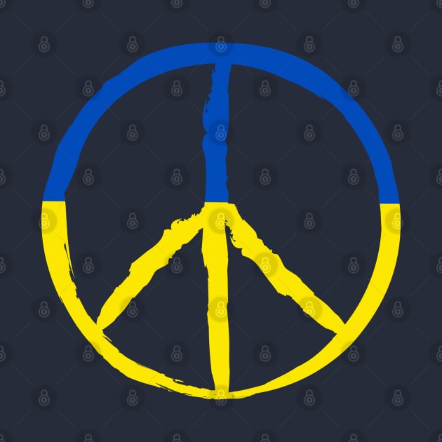 Ukraine Flag Peace Sign by Scar