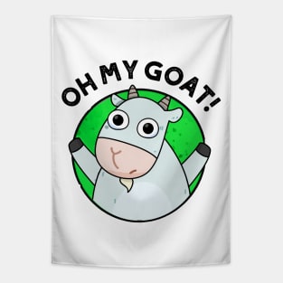 Oh My Goat Cute Animal Pun Tapestry