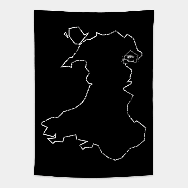 Wrexham Pride of Wales Outline Map Tapestry by TerraceTees