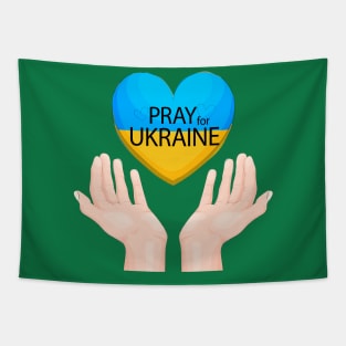 Pray For Ukraine Heart Tapestry