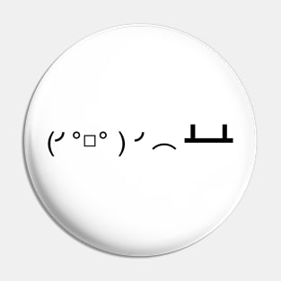 Coder shirt tableflip emoji Pin