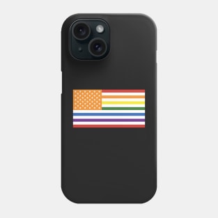 LGBTQ+ PRIDE US FLAG - AMERICAN FLAG IN THE PRIDE RAINBOW FLAG COLOURS Phone Case