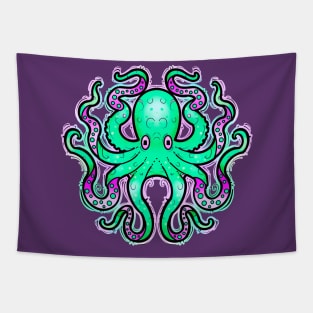 Octopus green and purple Tapestry