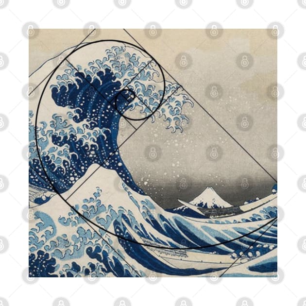 Golden Ratio - Great Wave of Kamagawa - Fibonacci Spiral by Didjeridingo