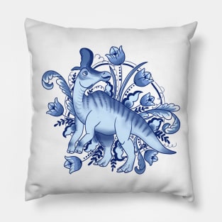 Lambeosaurus in Tulips Pillow