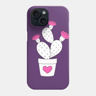 cactus in the pot with pink flowers Phone Case