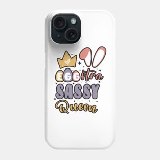 Cute Girls Bunny Ears Crown Egg-stra Sassy Queen / Retro Colorful Happy Easter For Llittle Girls Phone Case