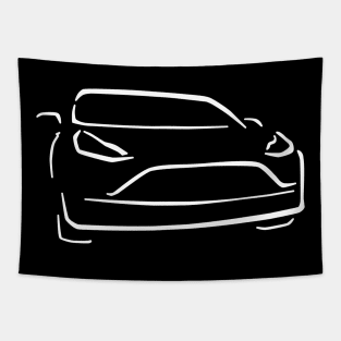 Electric Car Abstract Drawing Tapestry