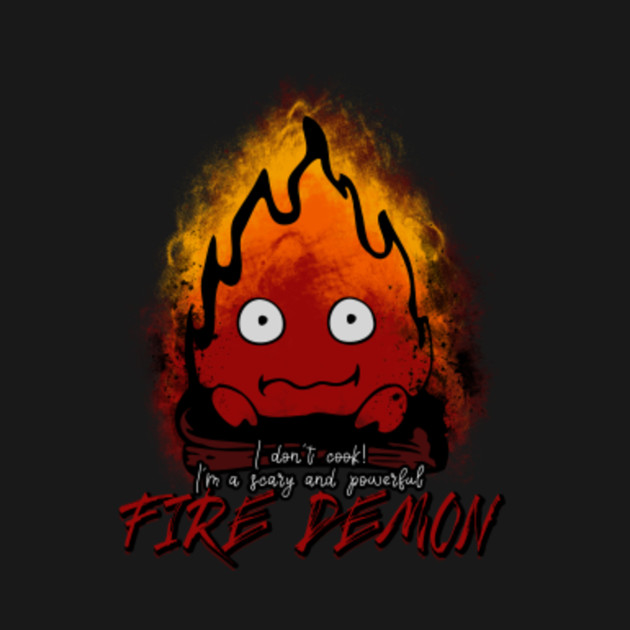 fire demon calcifer calcifer t shirt teepublic