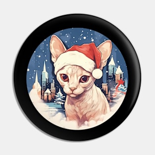 Devon Rex Cat Xmas, Love Cats Pin