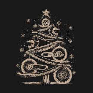 Funny Xmas Motocross Lover Dirt Bike Christmas Tree T-Shirt