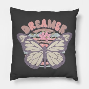 Dreamer Retro Butterfly Pillow