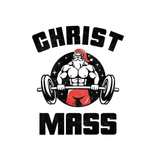 Bodybuilding Christmas Christ Mass Gym Addict T-Shirt