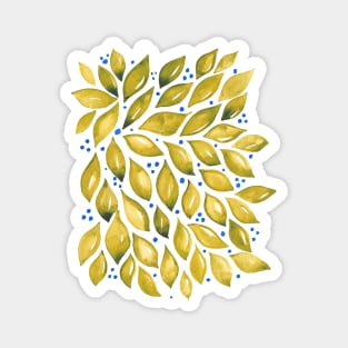Abstract leaves and dots - yellow Magnet