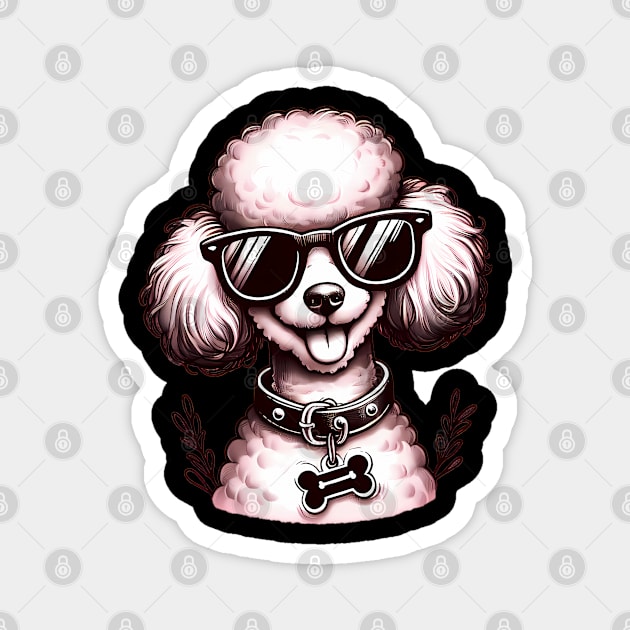 Funny Poodle with Sunglasses Magnet by CreativeSparkzz