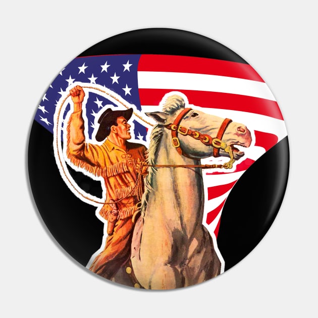 The Patriot of Rodeo - American Cowboy Pin by Marccelus