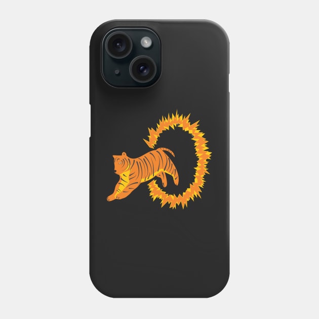 Tiger and Flames Phone Case by whyitsme