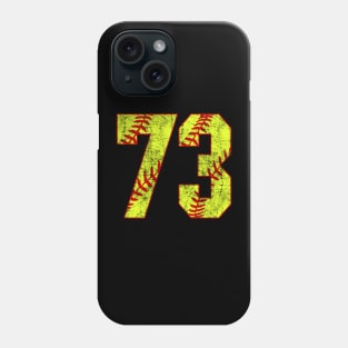 Fastpitch Softball Number 73 #73 Softball Shirt Jersey Uniform Favorite Player Biggest Fan Phone Case