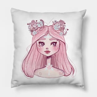 Magic Girl Flower Cat Pillow