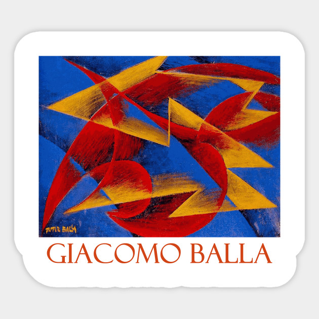 Line Of Speed 1913 By Giacomo Balla Abstract Sticker Teepublic
