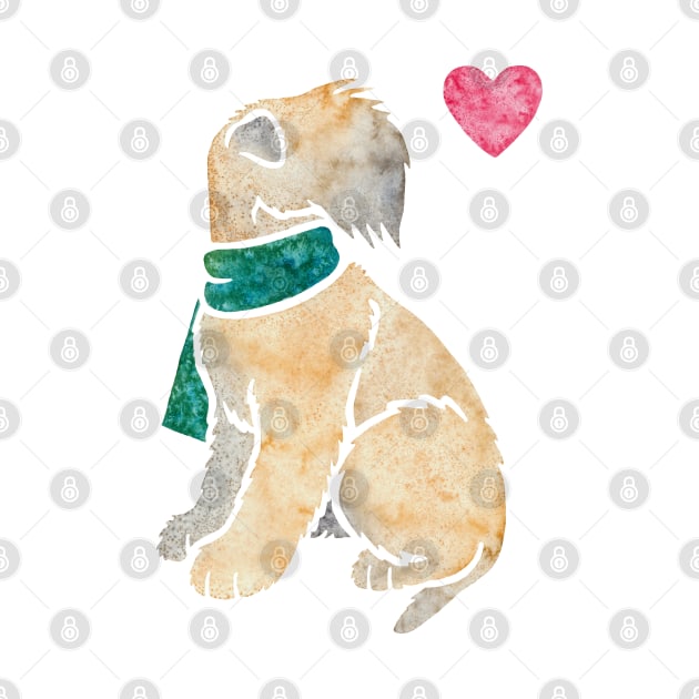 Watercolour Soft Coated Wheaten Terrier dog by animalartbyjess