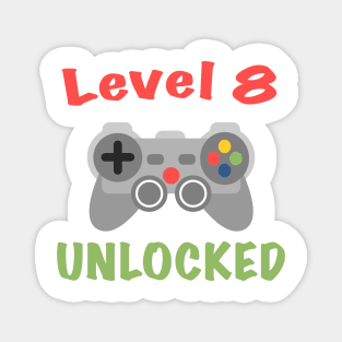 Level 8 Birthday, 8th Birthday, Funny Gamer Birthday, 8th Birthday Boy, Video Game Birthday, Level 8 Unlocked Magnet
