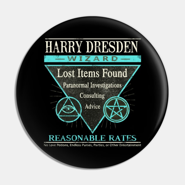 Harry Dresden - Wizard - Reasonable Rates Pin by WrittenWordNerd