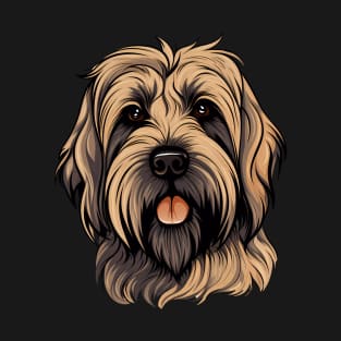 Briard Face Cute Cartoon Puppy Dog Lover T-Shirt