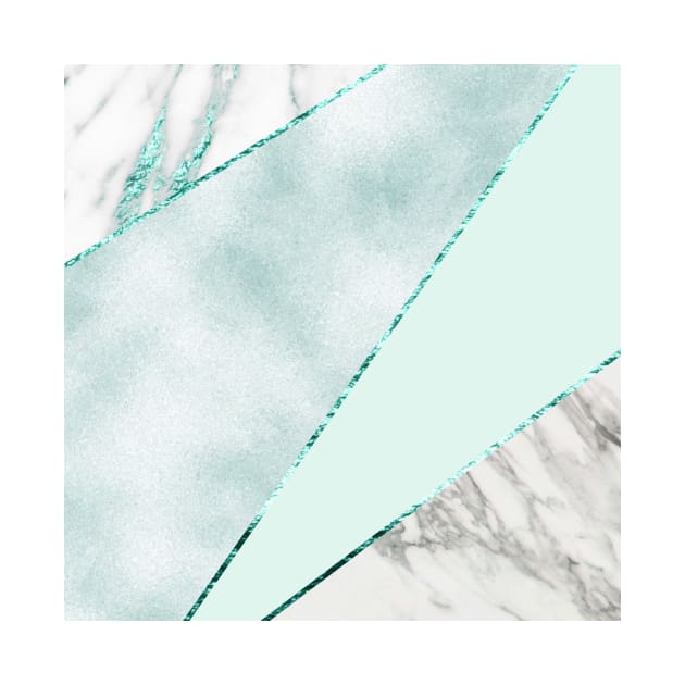 Cool ocean turquoise with grey marble by marbleco