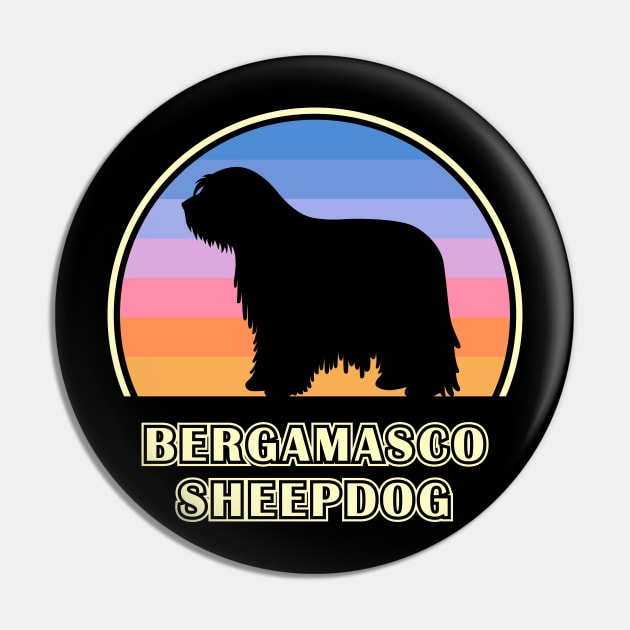 Bergamasco Sheepdog Vintage Sunset Dog Pin by millersye